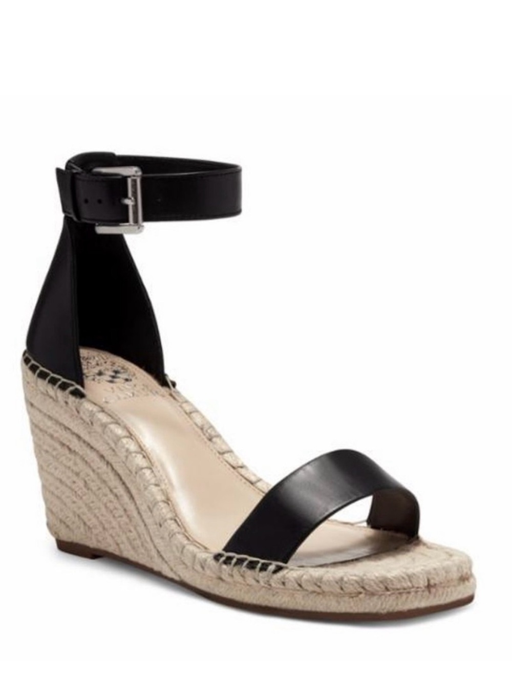 Vince Camuto Black Espadrille Wedge Sandals
